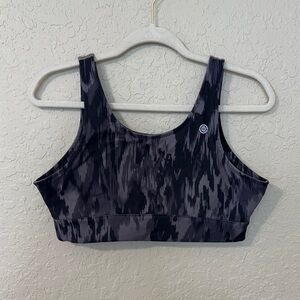 Max Studio Charcoal and Black Performance sports bra d